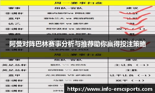 阿曼对阵巴林赛事分析与推荐助你赢得投注策略